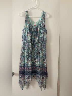 No Boundaries Mint Paisley Print Tank Dress